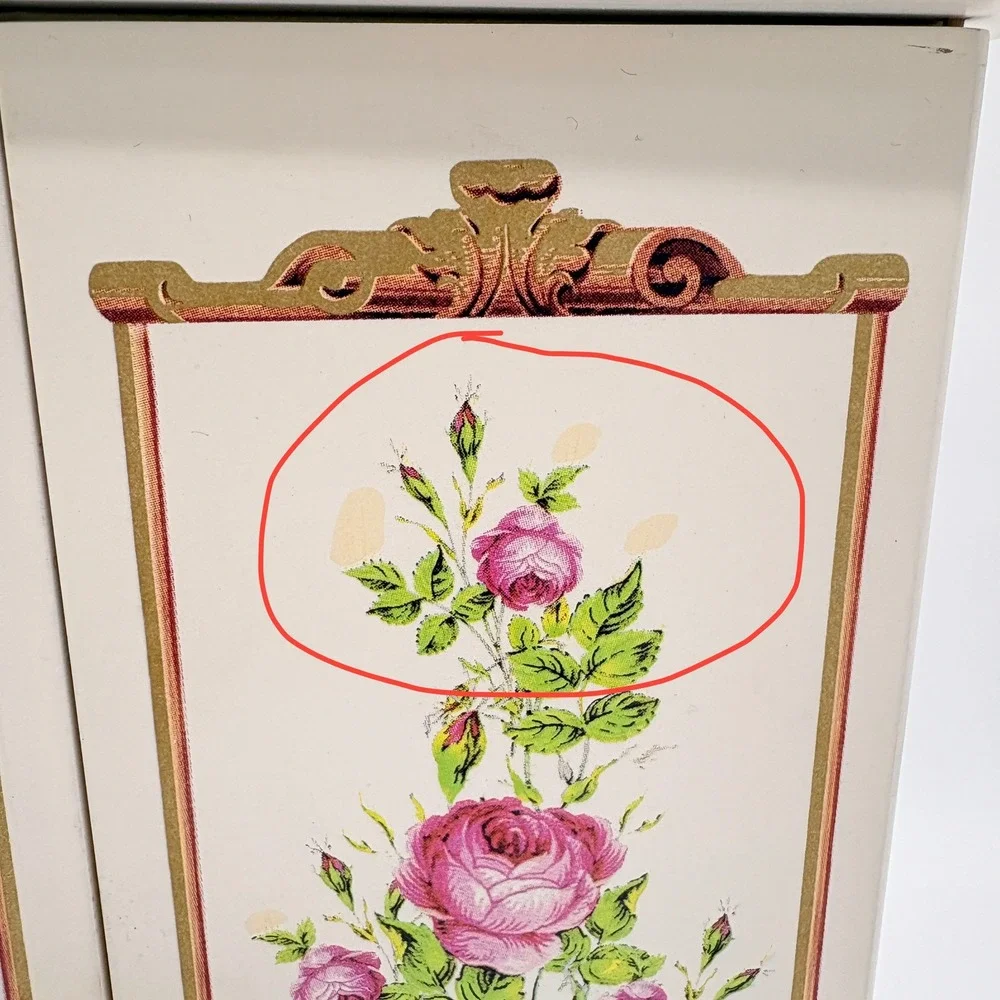 Vintage Shabby Chic White Floral Jewelry Armoire Rose Trinket Box Organizer